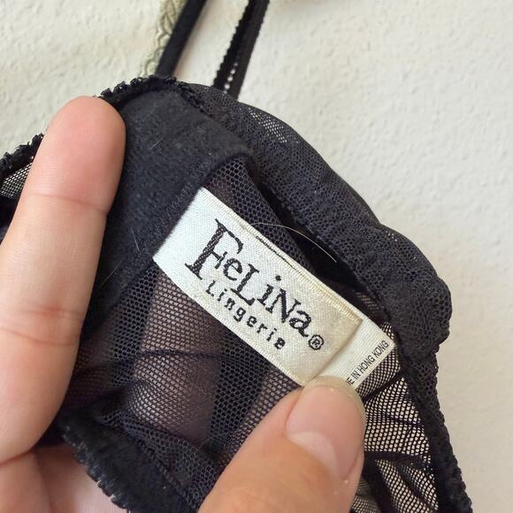 Vintage Felina Lingerie Embroidered Mesh Bustier Corset Top Size 34C - Picture 3 of 4